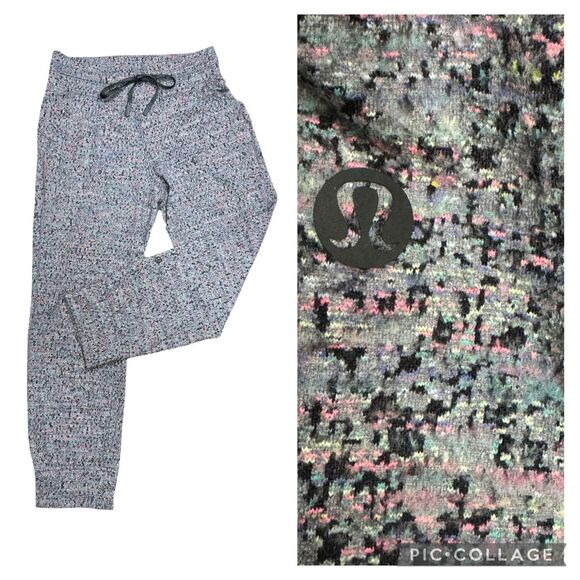 Lululemon Ready to Rulu Jogger Neon Tweed Jacquard Htr Battleship Electric SZ 4 - Picture 1 of 11